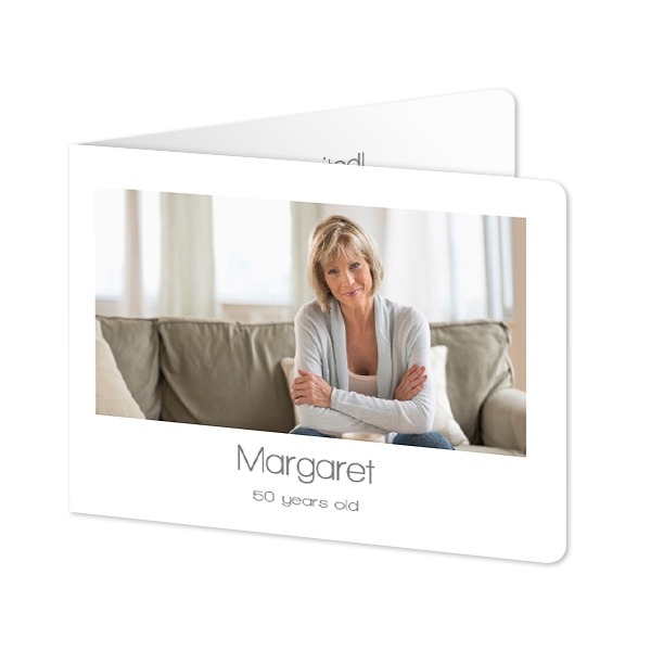 Folded card landscape rounded corners 14,3 x 10 cm