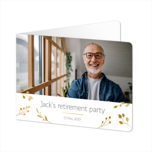 Folded card landscape rounded corners 14,3 x 10 cm