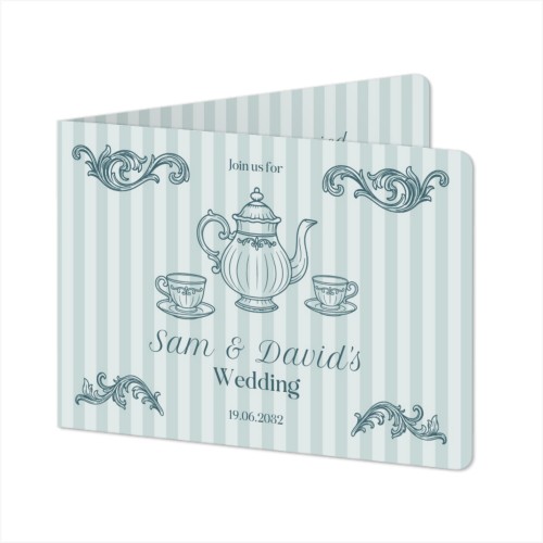 Faire-part 2 volets Paysage coins arrondis 14,3 x 10 cm