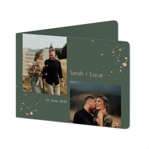 Gevouwen Kaart liggend met ronde hoeken 14,3 x 10 cm