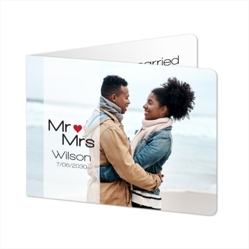 Folded card landscape rounded corners 14,3 x 10 cm