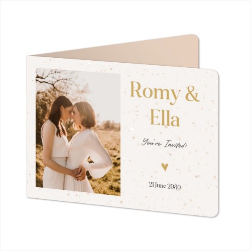 Gevouwen wenskaart liggend met ronde hoeken 14,3 x 10 cm Gevouwen wenskaart liggend met ronde hoeken 14,3 x 10 cm