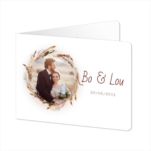 Faire-part 2 volets Paysage coins arrondis 14,3 x 10 cm
