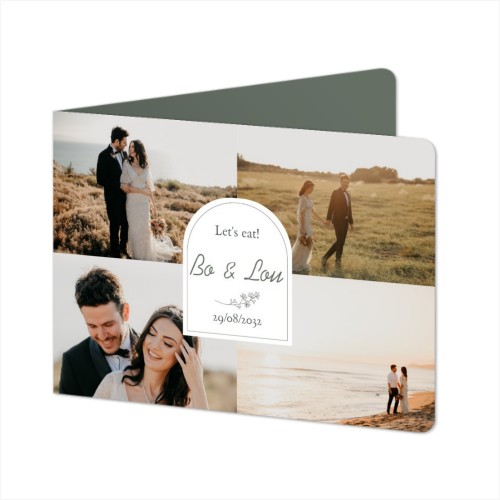 Folded card landscape rounded corners 14,3 x 10 cm
