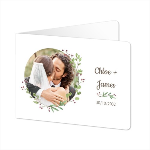 Folded card landscape rounded corners 14,3 x 10 cm