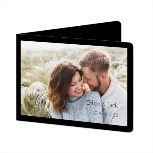 Folded card landscape rounded corners 14,3 x 10 cm