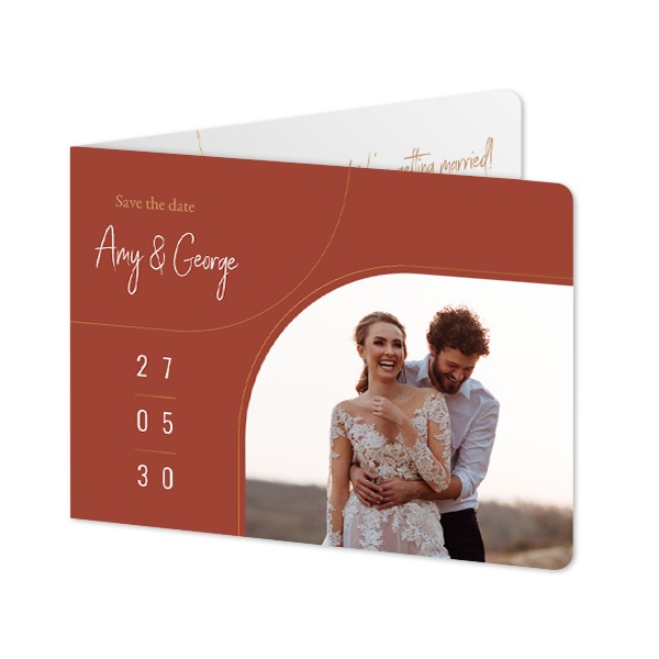Folded card landscape rounded corners 14,3 x 10 cm
