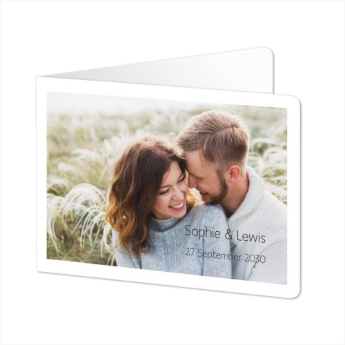 Folded card landscape rounded corners 14,3 x 10 cm