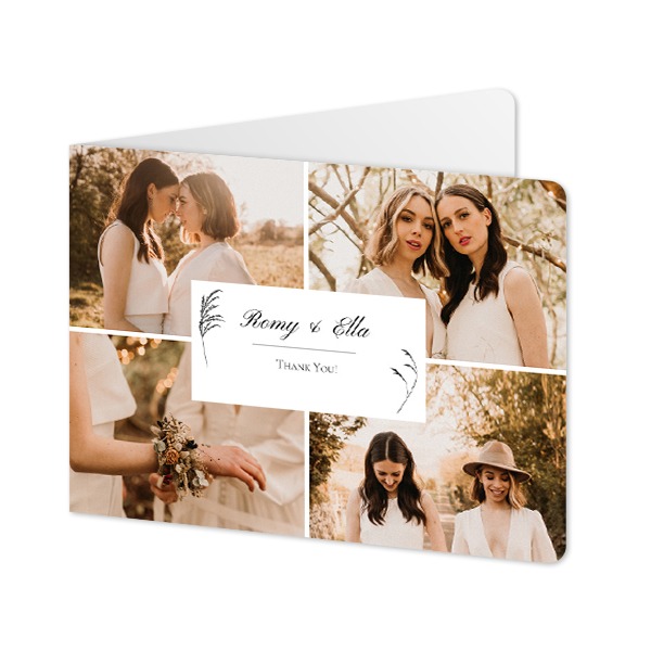 Faire-part 2 volets Paysage coins arrondis 14,3 x 10 cm