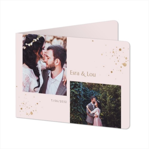 Faire-part 2 volets Paysage coins arrondis 14,3 x 10 cm