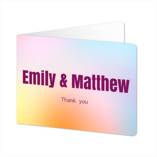 Folded card landscape rounded corners 14,3 x 10 cm