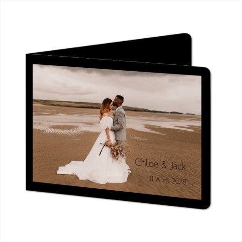 Folded card landscape rounded corners 14,3 x 10 cm