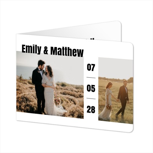 Folded card landscape rounded corners 14,3 x 10 cm