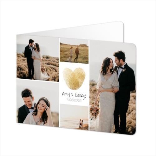 Gevouwen Kaart liggend met ronde hoeken 14,3 x 10 cm