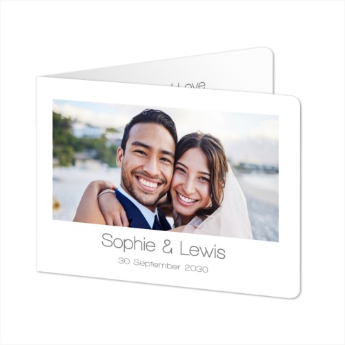 Folded card landscape rounded corners 14,3 x 10 cm