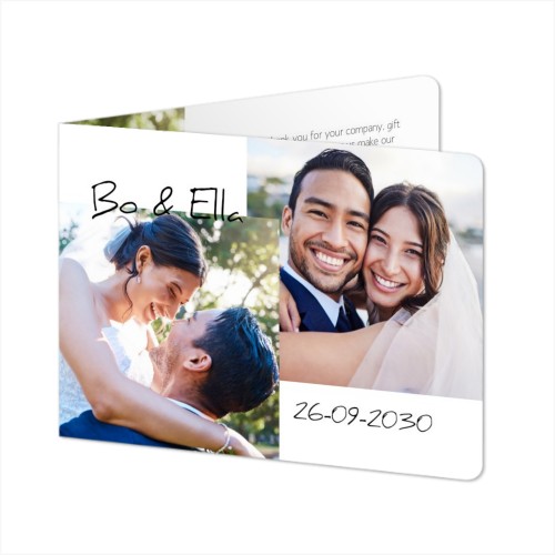 Folded card landscape rounded corners 14,3 x 10 cm