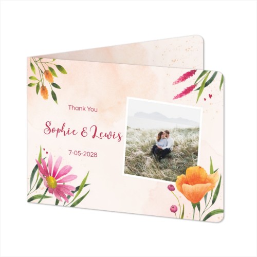 Folded card landscape rounded corners 14,3 x 10 cm