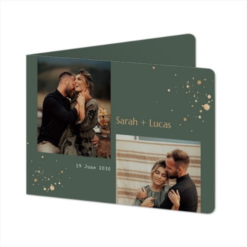 Faire-part 2 volets Paysage coins arrondis 14,3 x 10 cm