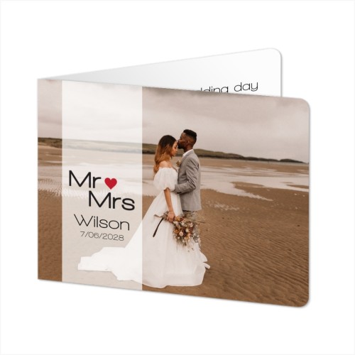 Faire-part 2 volets Paysage coins arrondis 14,3 x 10 cm