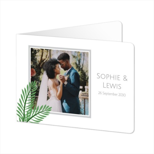 Folded card landscape rounded corners 14,3 x 10 cm