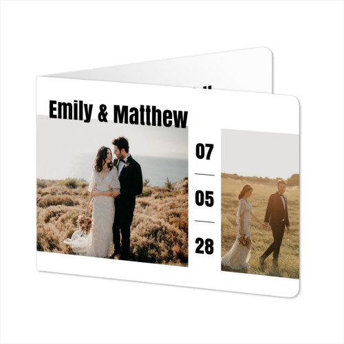 Faire-part 2 volets Paysage coins arrondis 14,3 x 10 cm