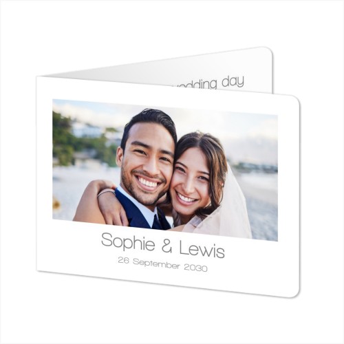 Faire-part 2 volets Paysage coins arrondis 14,3 x 10 cm