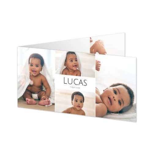 Gevouwen wenskaart pano liggend 19,6 x 9,3 cm