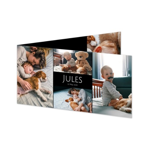 Gevouwen wenskaart pano liggend 19,6 x 9,3 cm