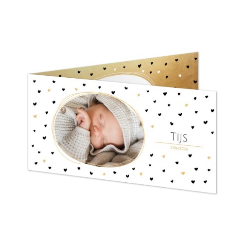 Gevouwen wenskaart pano liggend 19,6 x 9,3 cm