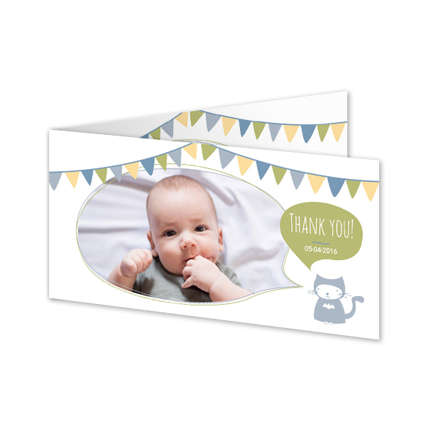 Gevouwen Kaart Panorama liggend 19,6 x 9,3 cm