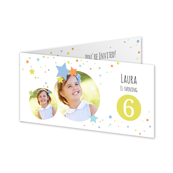 Gevouwen wenskaart pano liggend 19,6 x 9,3 cm