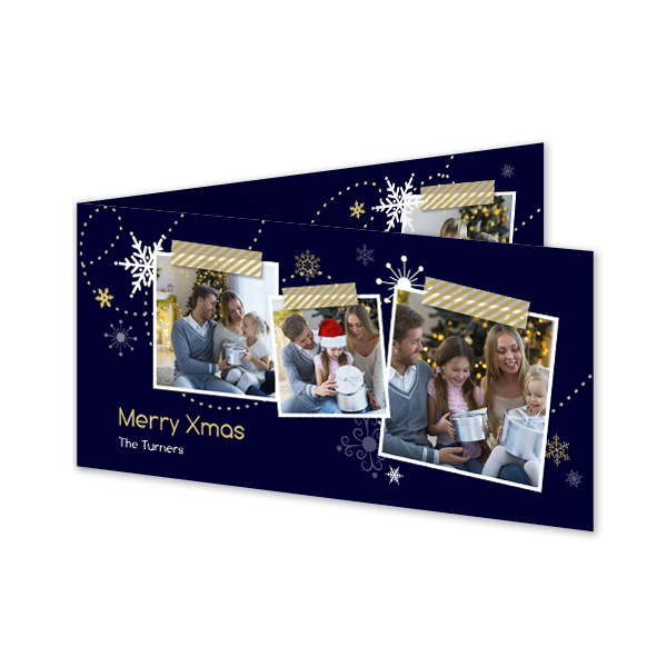 Gevouwen wenskaart pano liggend 19,6 x 9,3 cm