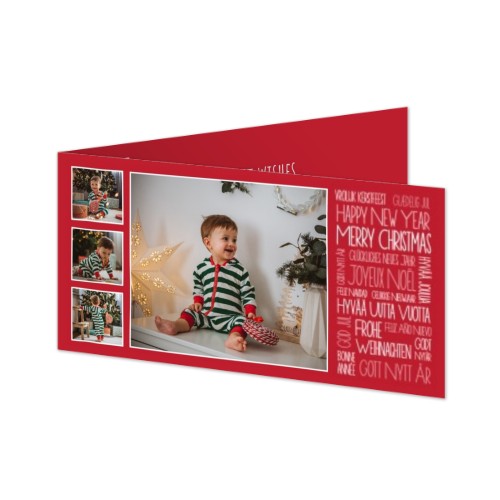 Gevouwen wenskaart pano liggend 19,6 x 9,3 cm