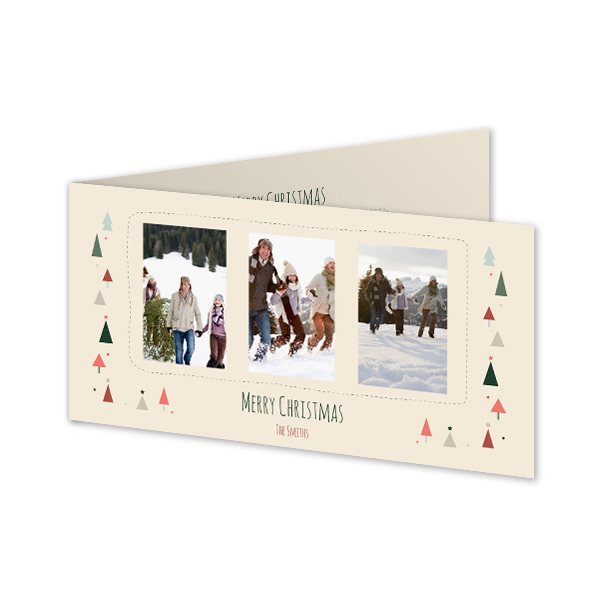 Gevouwen wenskaart pano liggend 19,6 x 9,3 cm