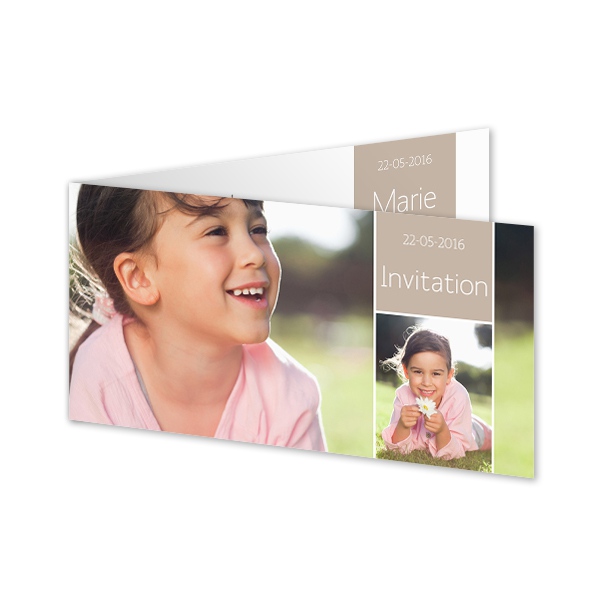 Gevouwen wenskaart pano liggend 19,6 x 9,3 cm