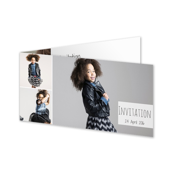 Gevouwen wenskaart pano liggend 19,6 x 9,3 cm