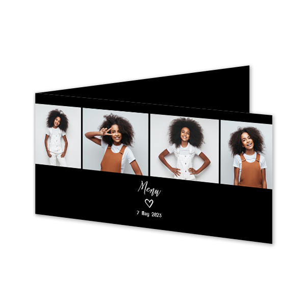 Gevouwen wenskaart pano liggend 19,6 x 9,3 cm