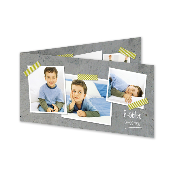 Gevouwen wenskaart pano liggend 19,6 x 9,3 cm