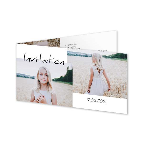 Gevouwen wenskaart pano liggend 19,6 x 9,3 cm