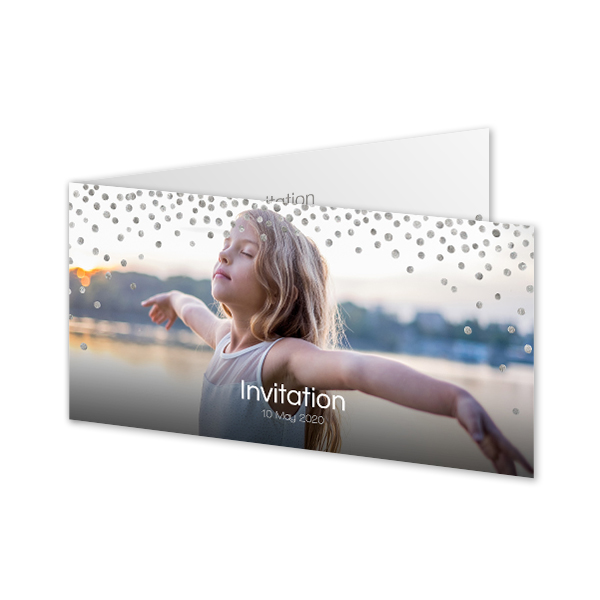 Gevouwen wenskaart pano liggend 19,6 x 9,3 cm