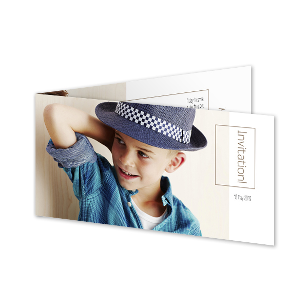 Gevouwen wenskaart pano liggend 19,6 x 9,3 cm