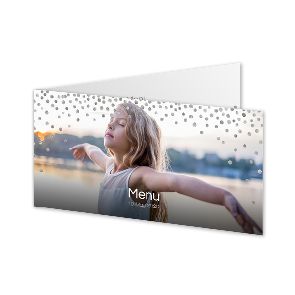 Gevouwen wenskaart pano liggend 19,6 x 9,3 cm