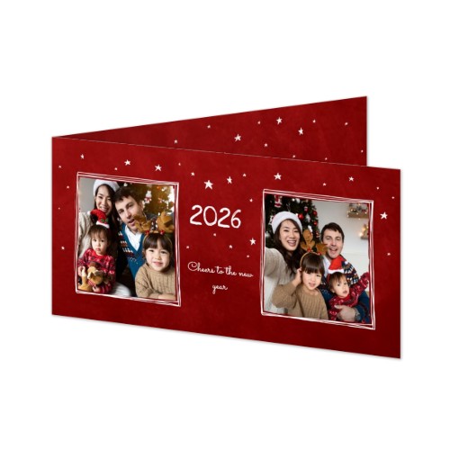 Gevouwen wenskaart pano liggend 19,6 x 9,3 cm