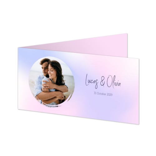 Gevouwen wenskaart pano liggend 19,6 x 9,3 cm