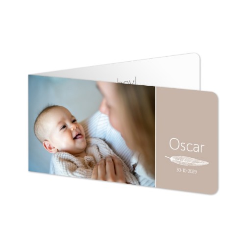 Faire-part 2 volets Pano paysage coins arrondis 19,6 x 9,3 cm