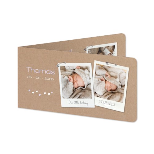 Faire-part 2 volets Pano paysage coins arrondis 19,6 x 9,3 cm