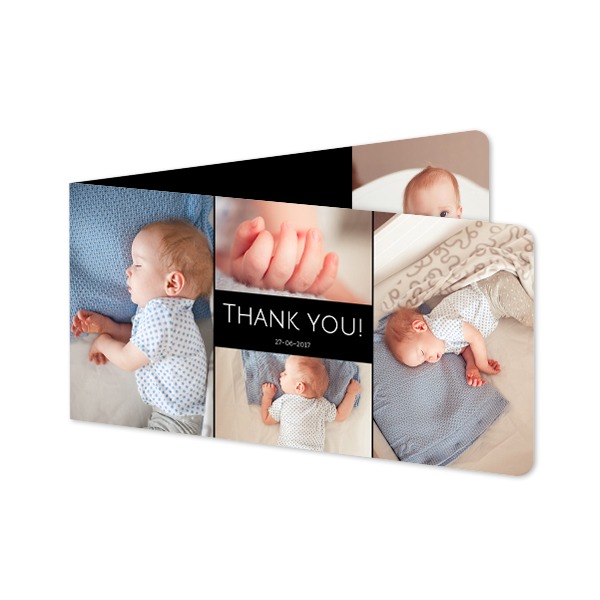 Folded Card Panoramic landscape rounded corners 19,6 x 9,3 cm