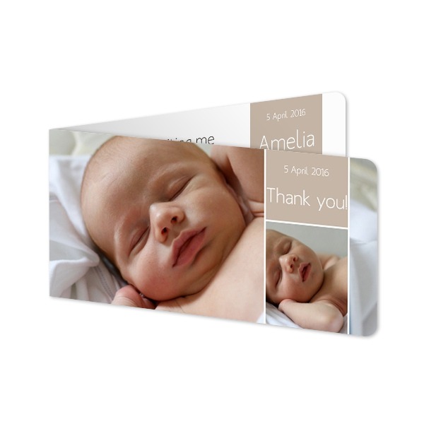 Gevouwen wenskaart pano liggend met ronde hoeken 19,6 x 9,3 cm