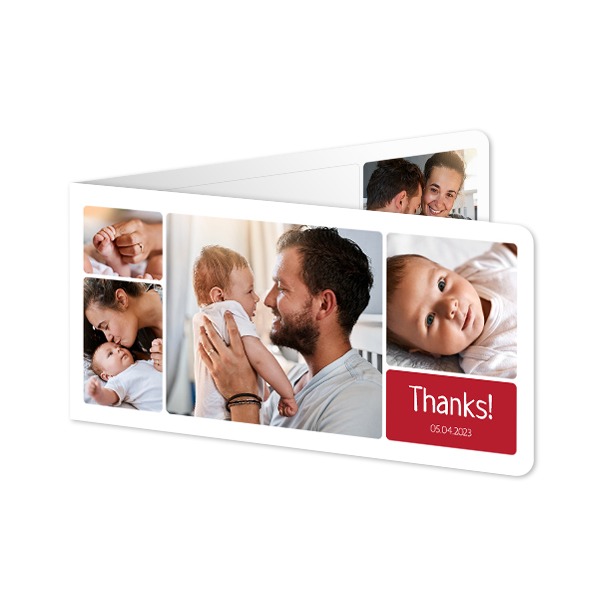 Folded Card Panoramic landscape rounded corners 19,6 x 9,3 cm