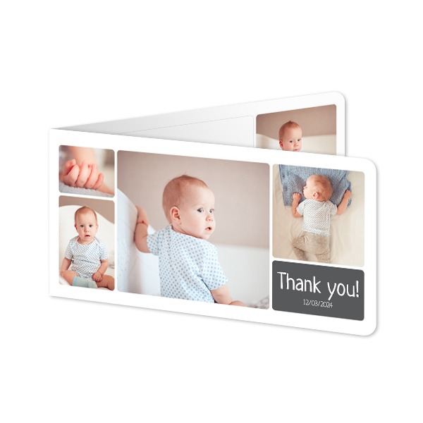 Faire-part 2 volets Pano paysage coins arrondis 19,6 x 9,3 cm